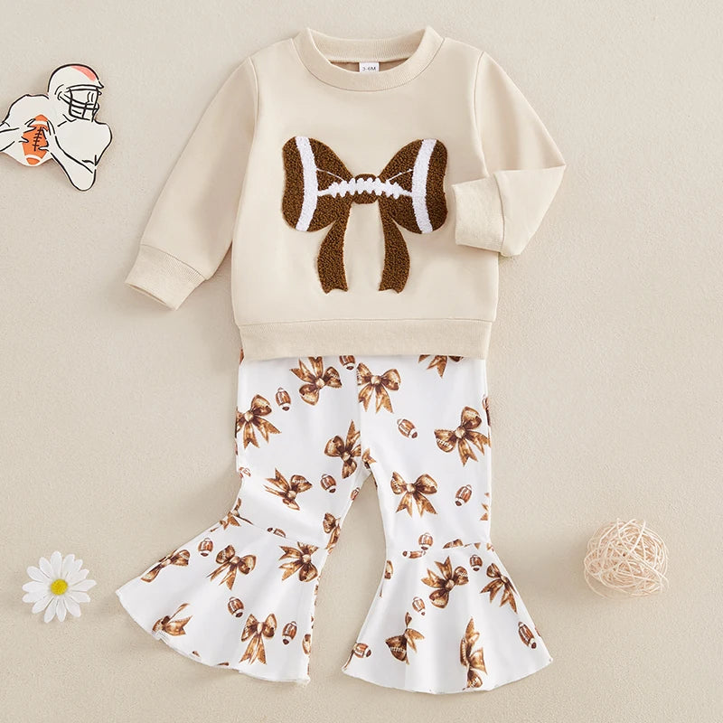 Baby Girls Football Theme with Long Sleeve Sweatshirt and Pants Set