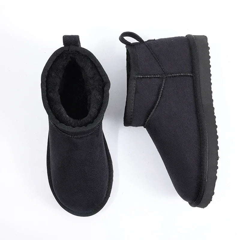 Short Mini Plush Flat Boots