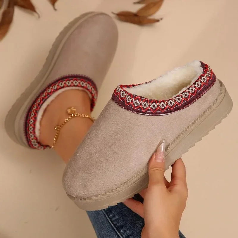 Casual Warm Wool Slip-on Wool Mule Shoes