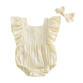 Romper with Flutter Sleeves and Matching Headband for girls