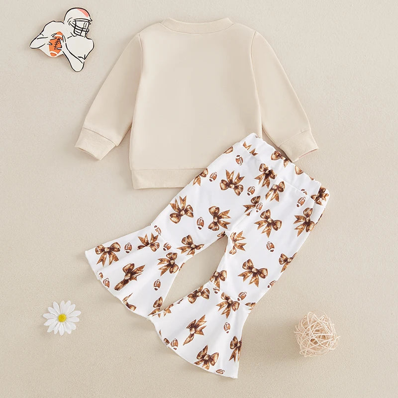 Baby Girls Football Theme with Long Sleeve Sweatshirt and Pants Set