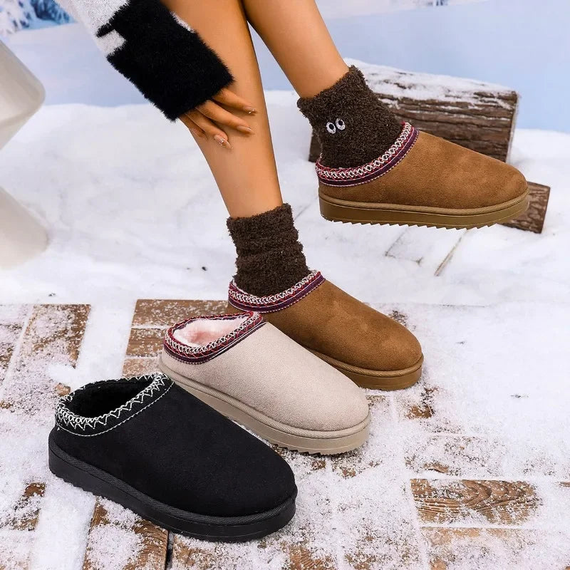 Casual Warm Wool Slip-on Wool Mule Shoes