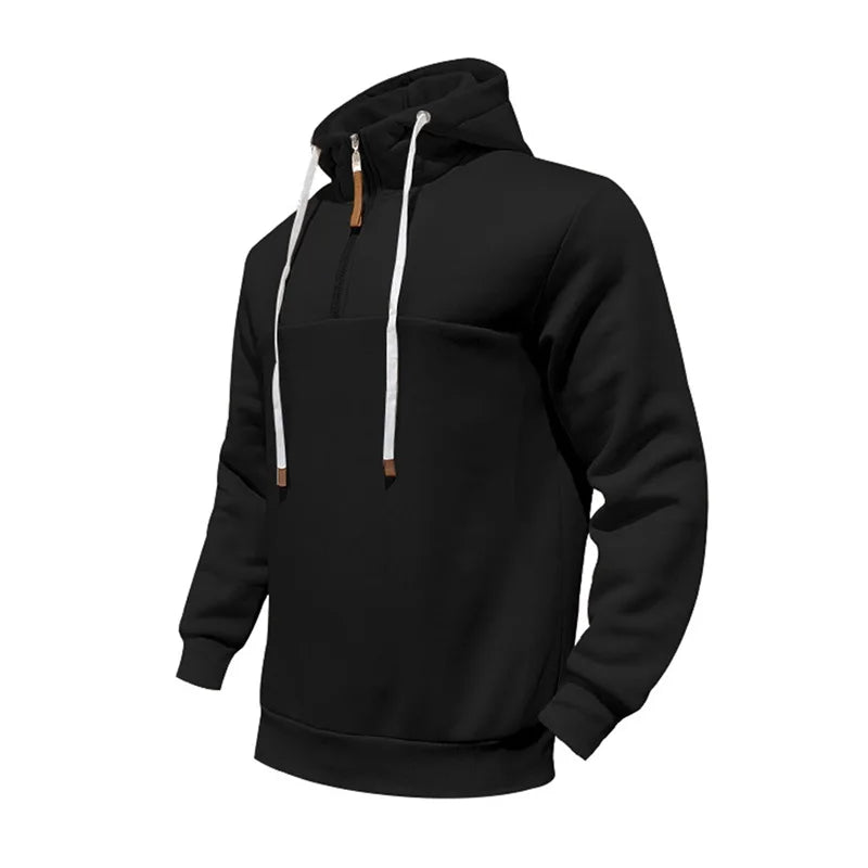 Mens Lightweight Hooded Sweatshirt with Zipper Closure