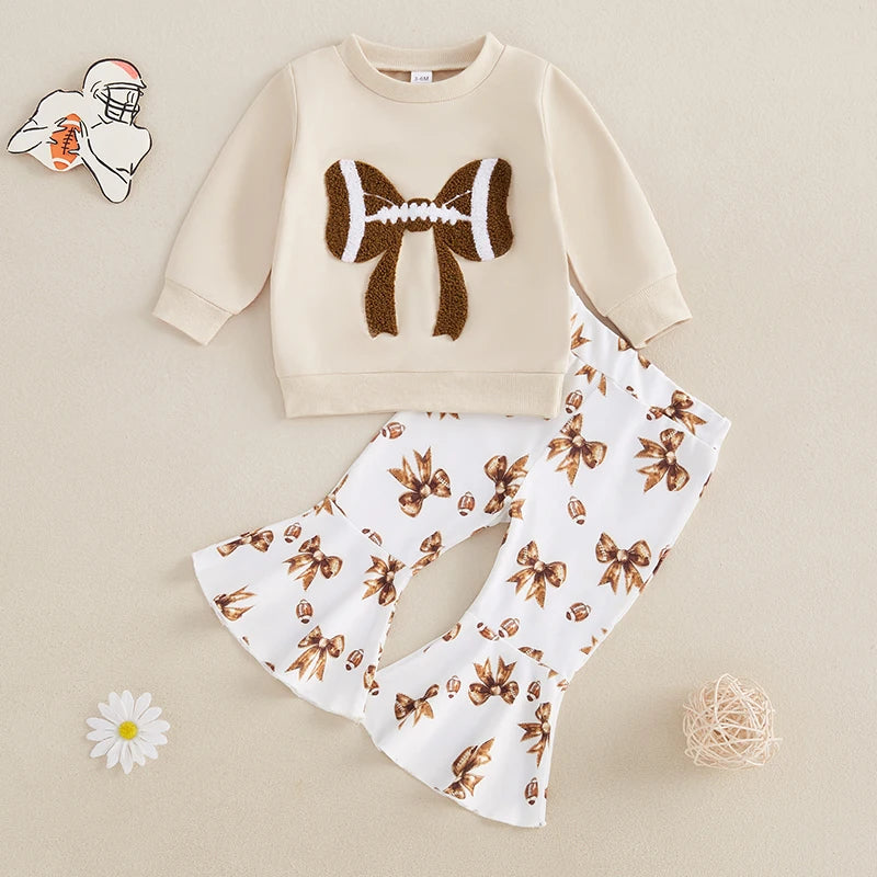Baby Girls Football Theme with Long Sleeve Sweatshirt and Pants Set