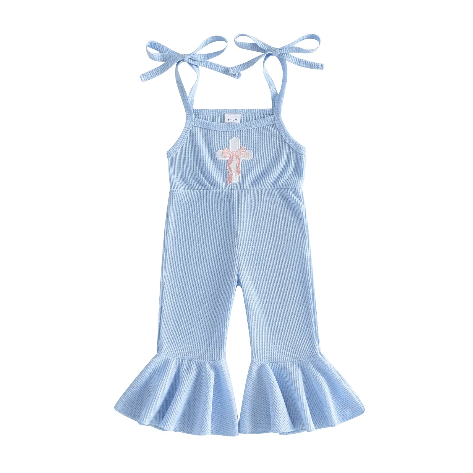 Baby Girl Romper with Ruffle Sleeves and Bunny Ear Headband Set