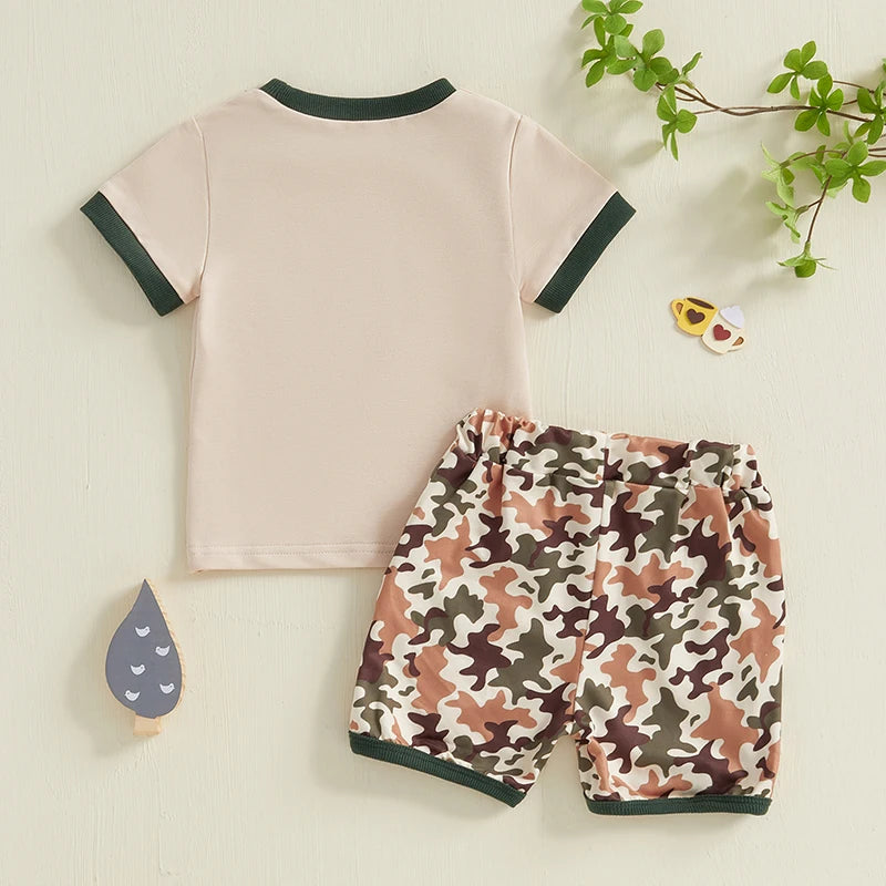 Toddler Boys Short Sleeve T-Shirt and Elastic Waist Shorts Set