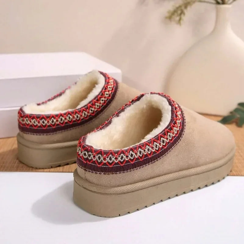 Casual Warm Wool Slip-on Wool Mule Shoes