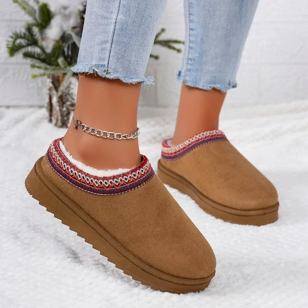 Casual Warm Wool Slip-on Wool Mule Shoes