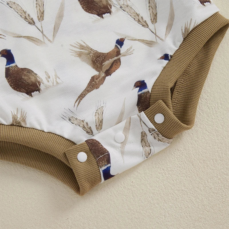 Long Sleeve Toddler Romper Duck Print for Boys