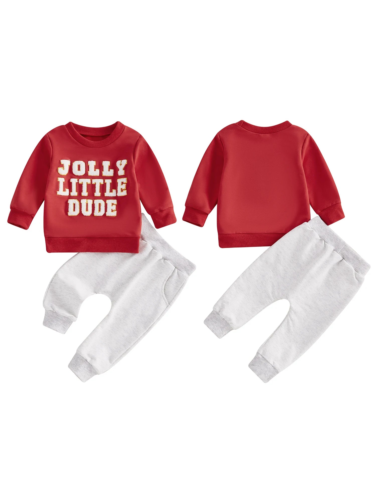 Baby Boy Christmas Pullover Sweatshirt & Elastic Waist Pants Set