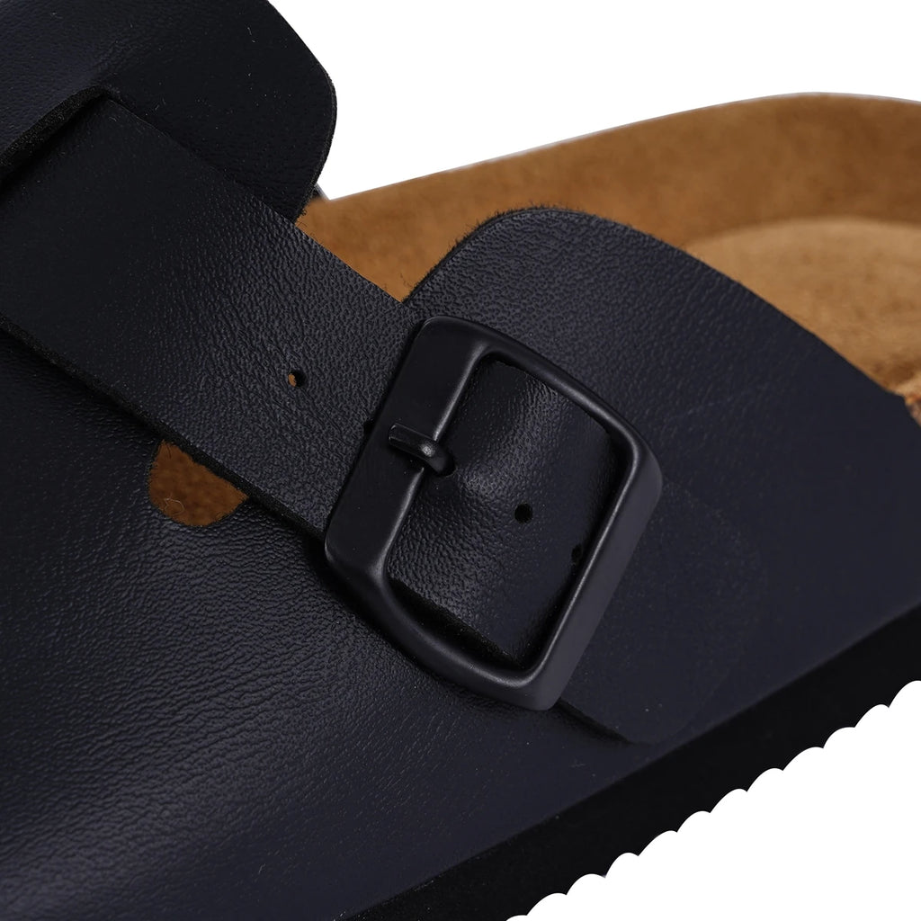 Leather Cork Mule Clogs For Women