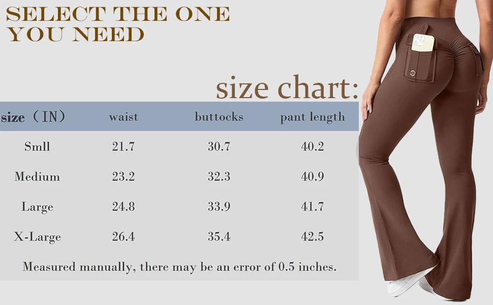 Women's Wide-Leg Yoga Trousers, High-Waisted with Tummy-Control and Pockets