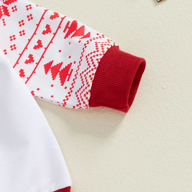 Boys Long Sleeve Sweatshirt with Drawstring Christmas Pants Set