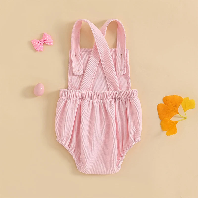 Sleeveless Infant Jumpsuit with Bunny Embroidery for Newborn