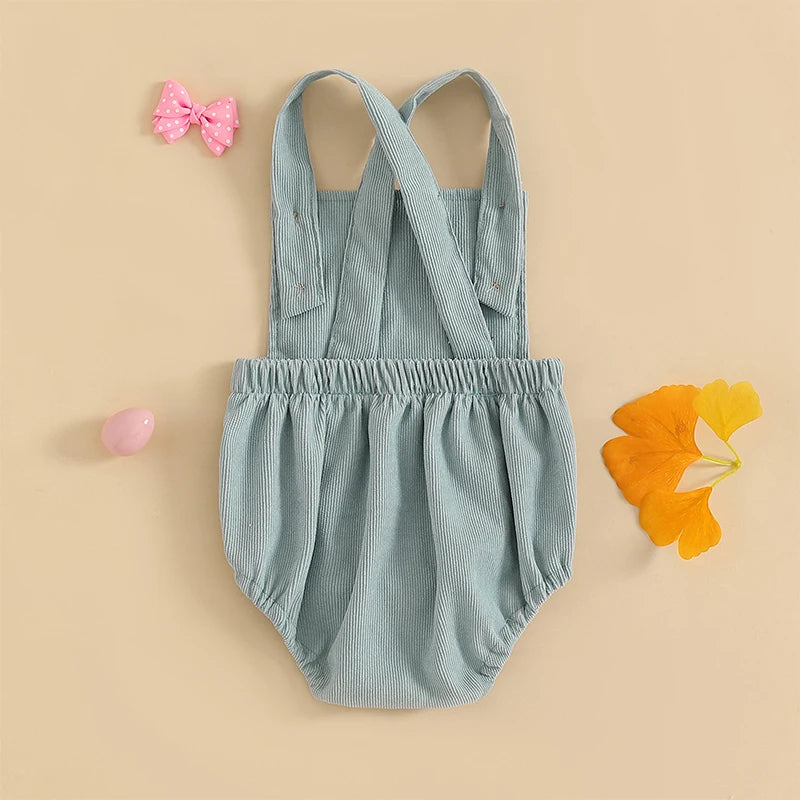 Sleeveless Infant Jumpsuit with Bunny Embroidery for Newborn