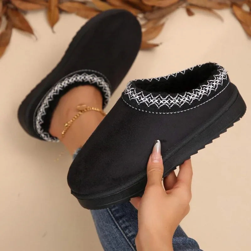 Casual Warm Wool Slip-on Wool Mule Shoes