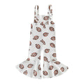 Infant Girls Football Print Sleeveless Romper with Bell Bottoms